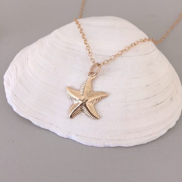 14k Gold Filled Starfish Necklace - Picture 1 of 7